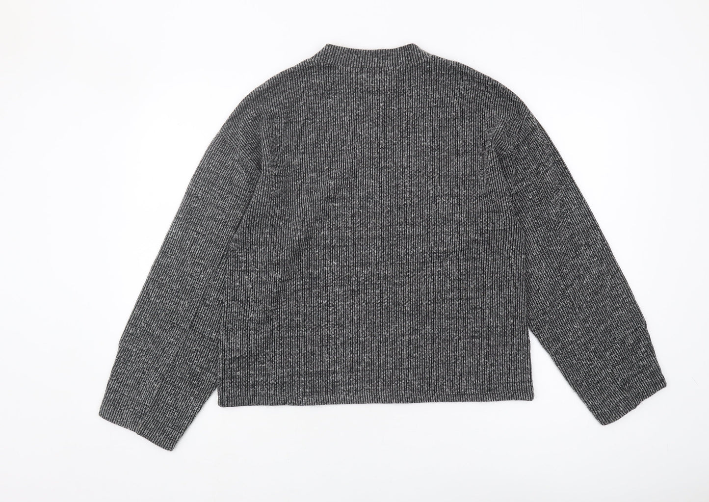 Zara Grey Knit Jumper, Women's M, Long Sleeve, Relaxed Fit