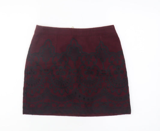 Topshop Women's Red Pencil Skirt Size 10
