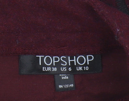 Topshop Women's Red Pencil Skirt Size 10