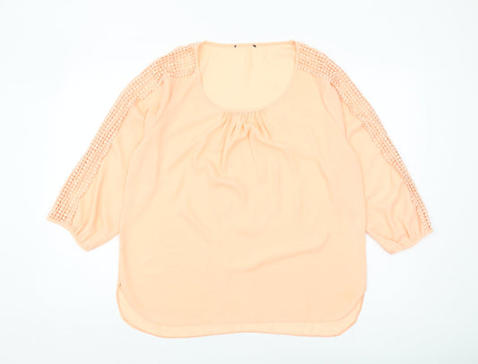 Wallis Beige 3/4 Sleeve Blouse, Size M, Women's Casual