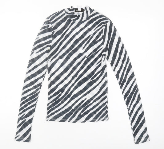 Topshop Women's Zebra Print Long Sleeve Top, Size 8