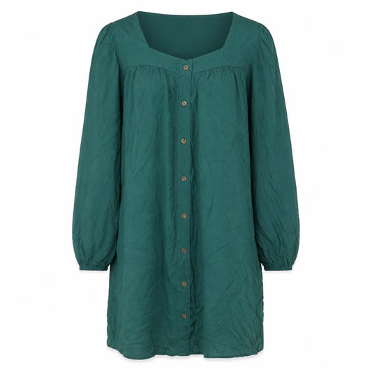 ASOS Women's Green Button-Up 3/4 Sleeve Dress