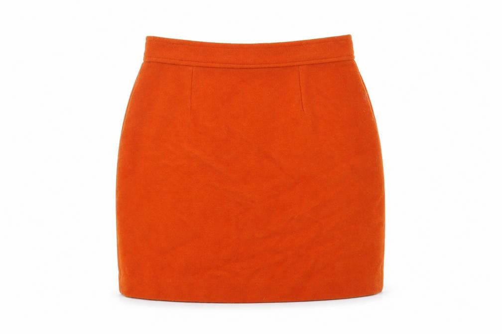 Simply Classic Women's Orange Wool Pencil Skirt 12