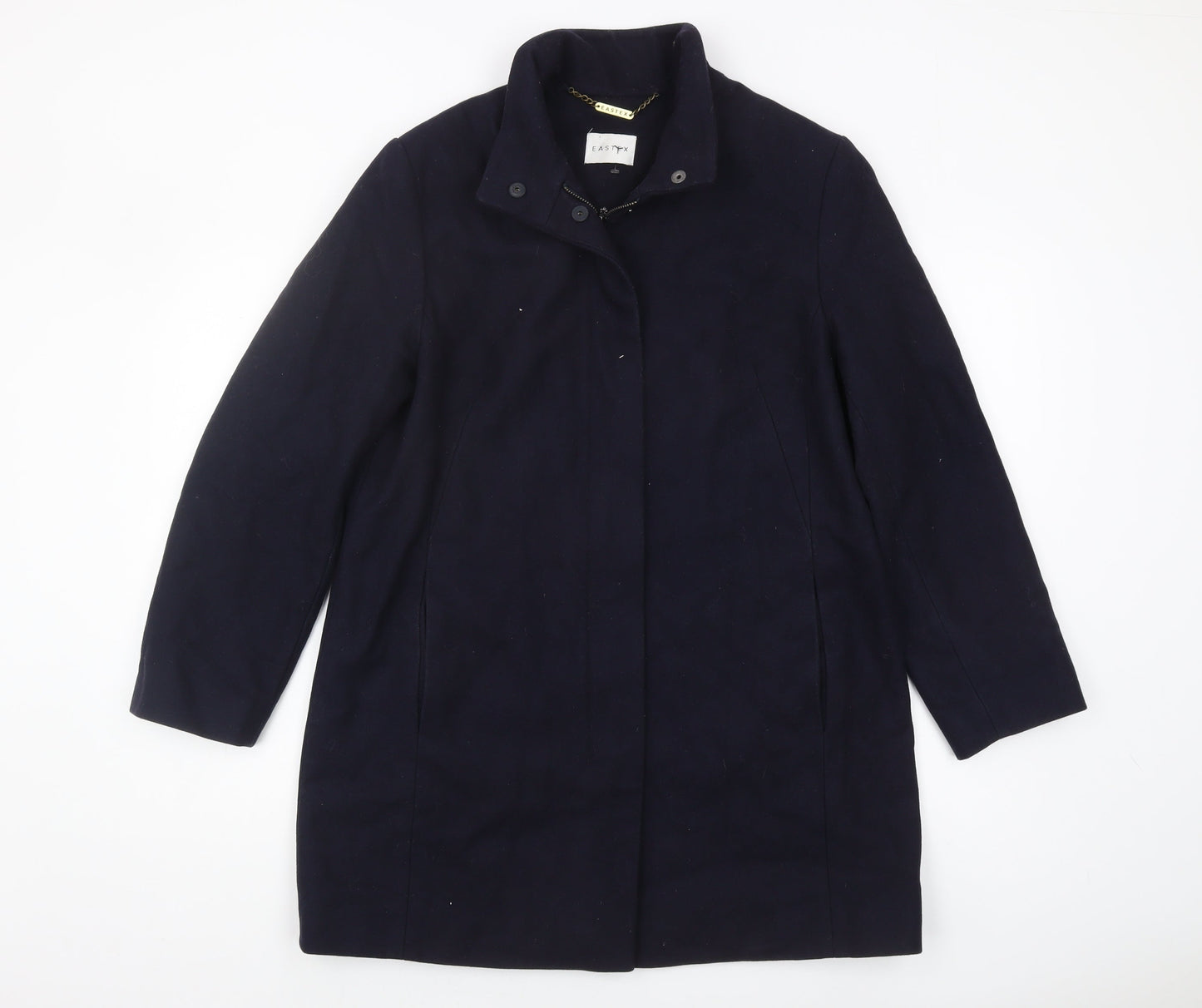 Eastex Women's Blue Mid-Length Wool Blend Coat