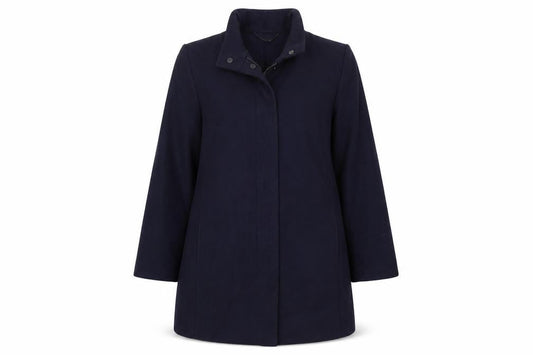 Eastex Women's Blue Mid-Length Wool Blend Coat