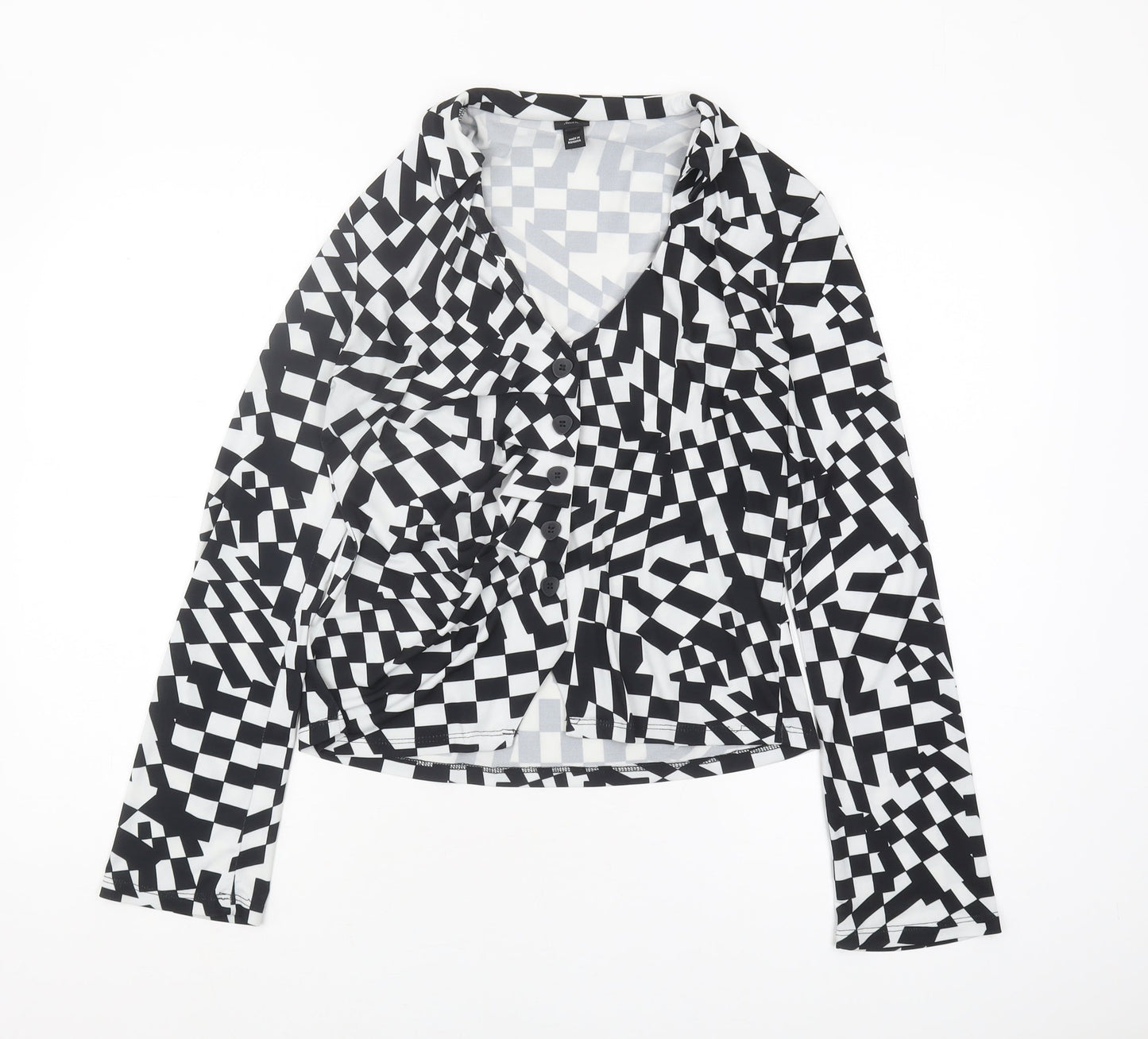 River Island Women's V-Neck Geometric Blouse Size 10