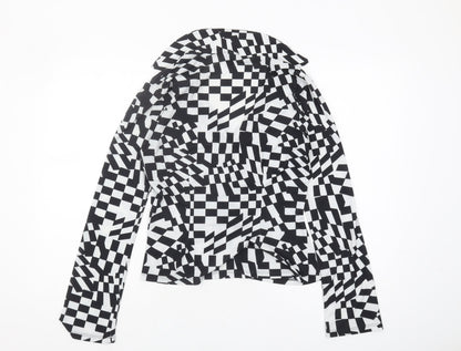 River Island Women's V-Neck Geometric Blouse Size 10