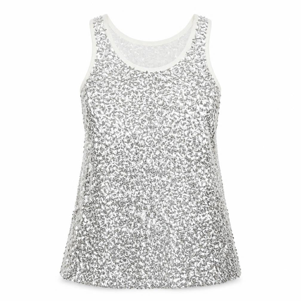 Heart & Soul Silver Sequin Women's Tank 14