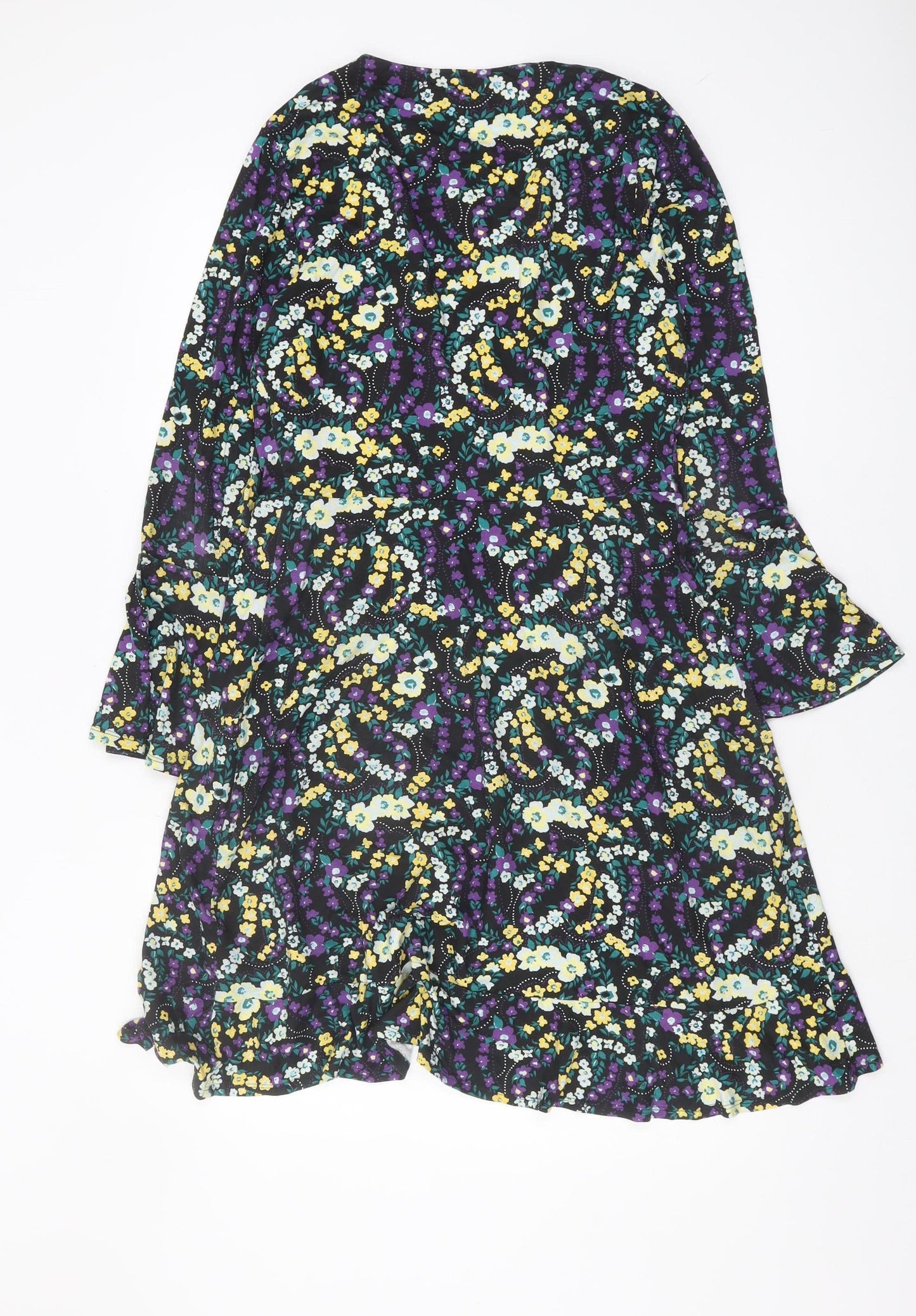 Simply Be Women's Multicoloured Floral Wrap Dress Size 12