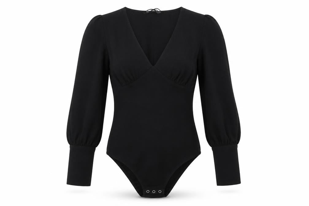 Zara Women's Black Bodysuit, Size 10, Long Sleeve