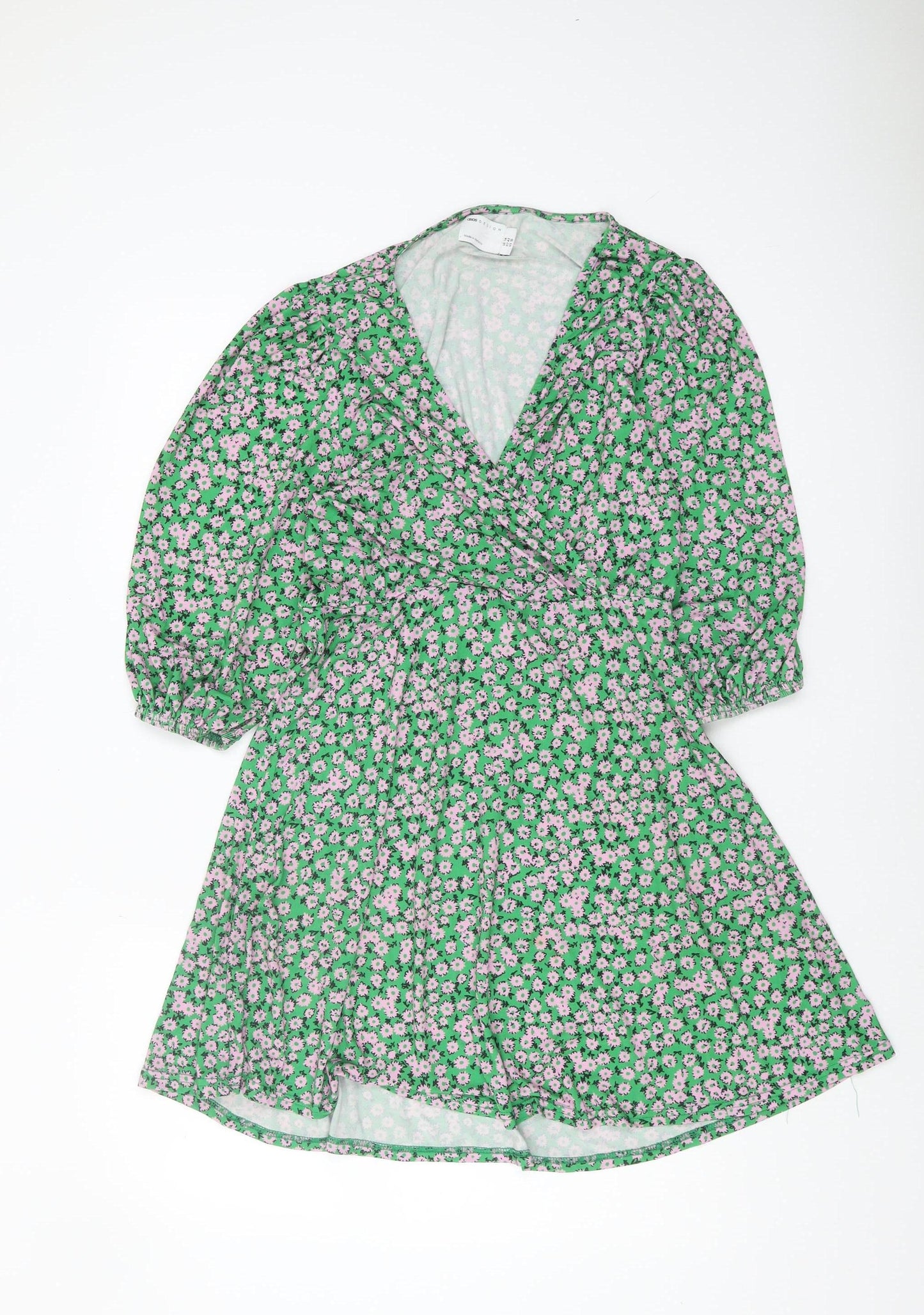 ASOS Women’s Green Floral Wrap Dress Size 14