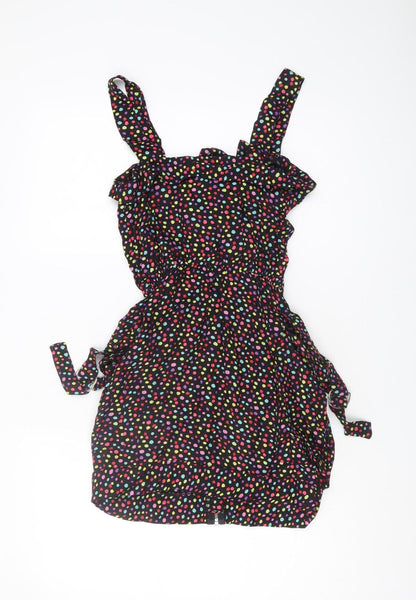 Back view of ASOS Women's Multicoloured Polka Dot Dress, size 6