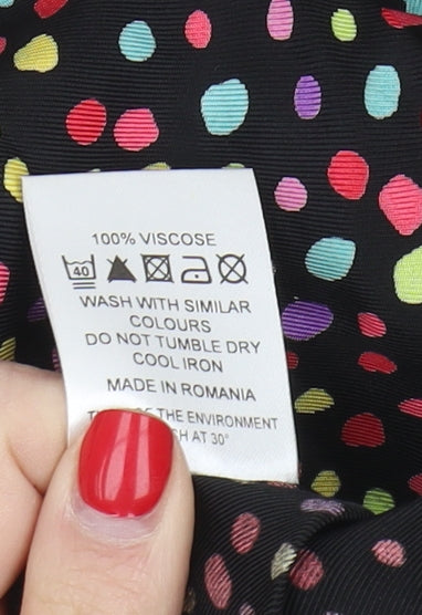 Close-up detail of ASOS Women's Multicoloured Polka Dot Dress, size 6