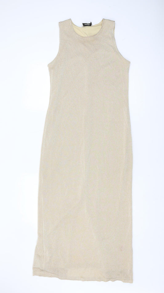 Wallis Women's Beige Midi Shift Dress Size 12