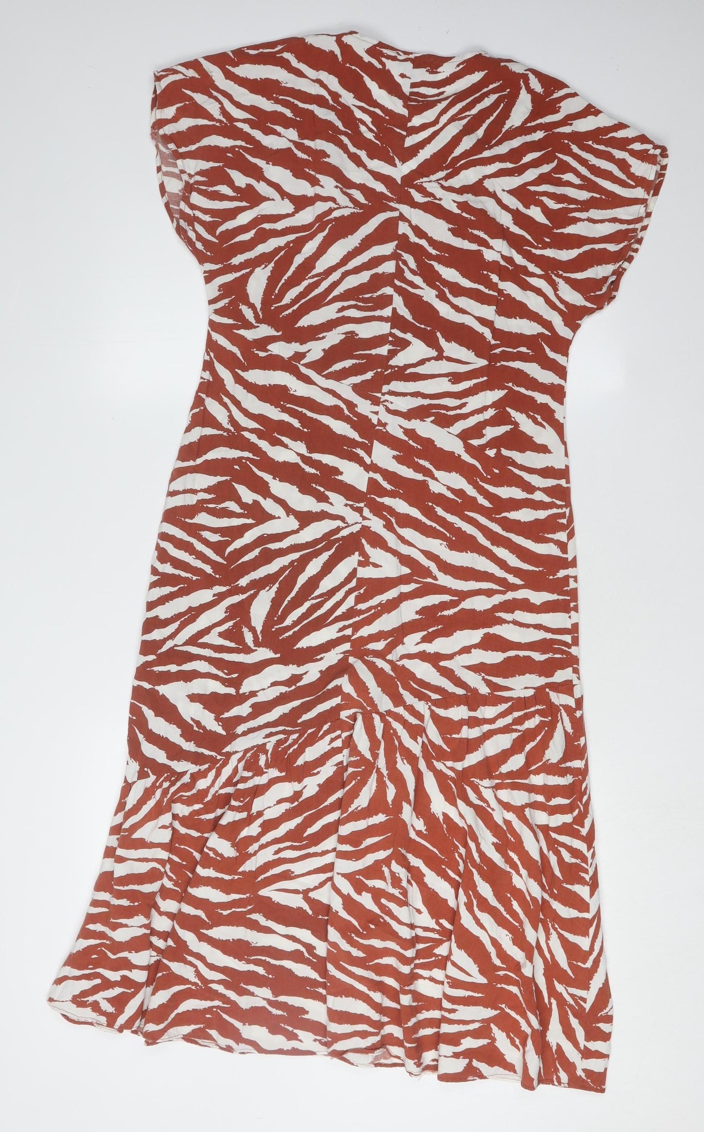Warehouse Women's Multicoloured Animal Print Dress UK 10