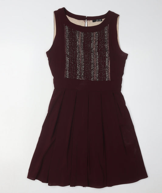 TFNC London Women's Brown Embroidered Dress, S