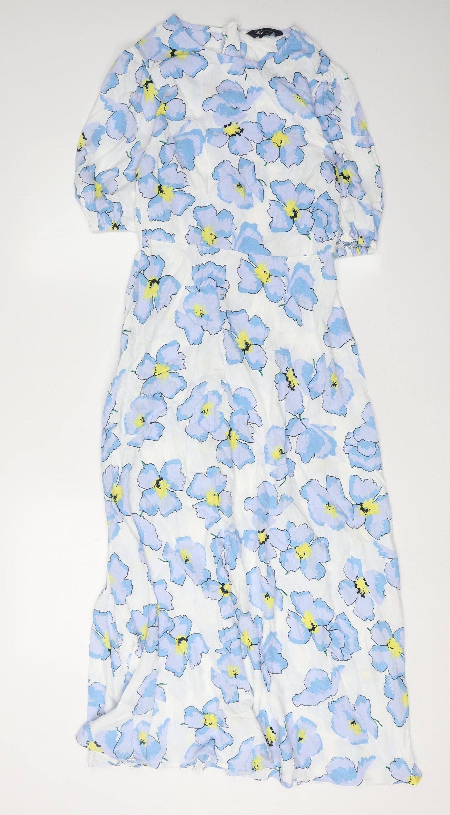 Marks and Spencer Floral Midi Dress, Size 6, Multicoloured
