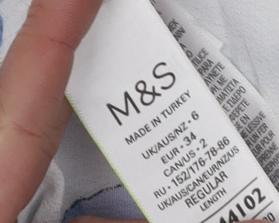 Marks and Spencer Floral Midi Dress, Size 6, Multicoloured