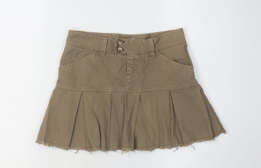 ZARA Women's Brown Pleated Skirt, Size M