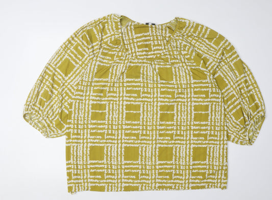 Next Women's Green Geometric Blouse Size 18