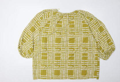 Next Women's Green Geometric Blouse Size 18