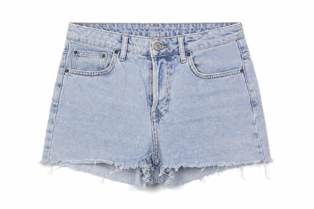 Topshop Women's Blue Denim Cut-Off Shorts Size 10