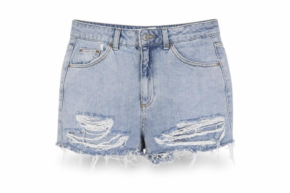 Topshop Women's Blue Cut-Off Denim Shorts Size 10