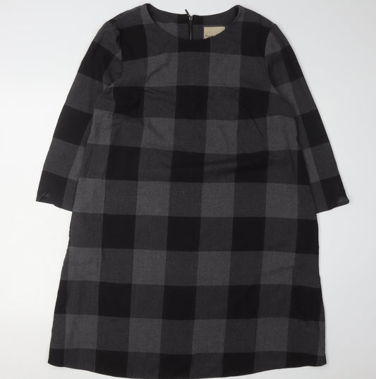 Phase Eight Women's Black Check Shift Dress UK 14