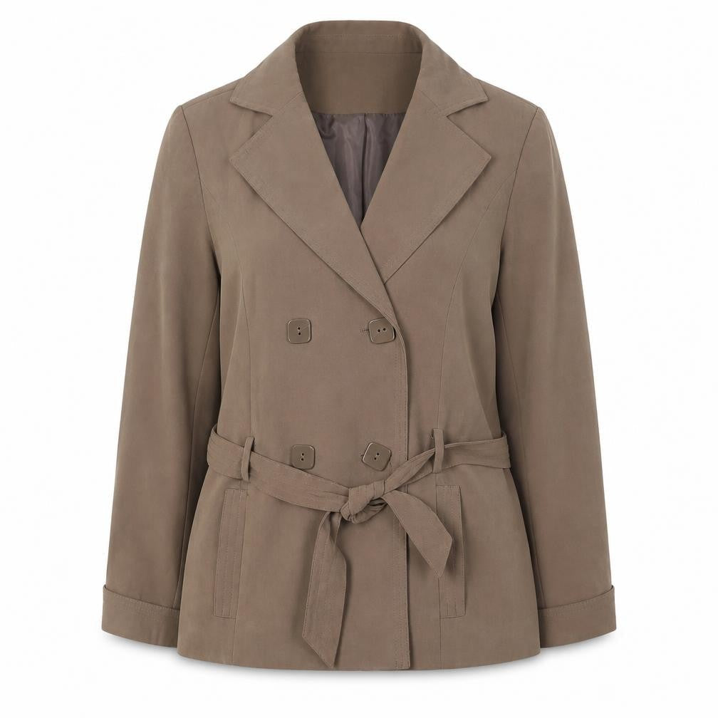 Classics Women's Brown Mid-Length Twill Jacket Size 12