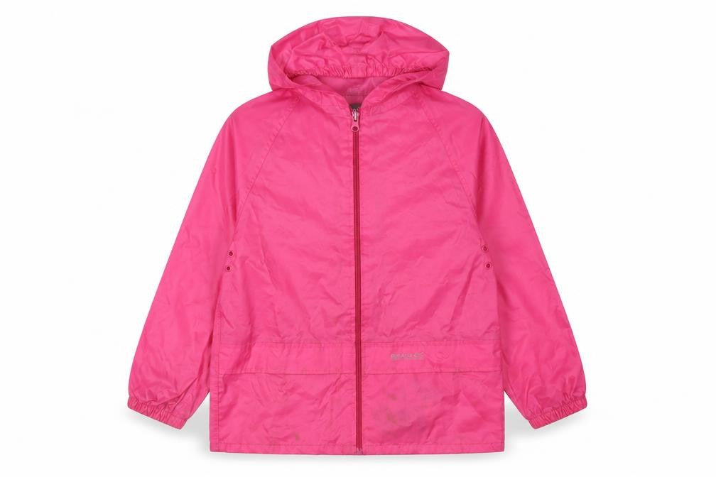 Regatta Girls Pink Rain Coat 7 Years with Hood and Zip