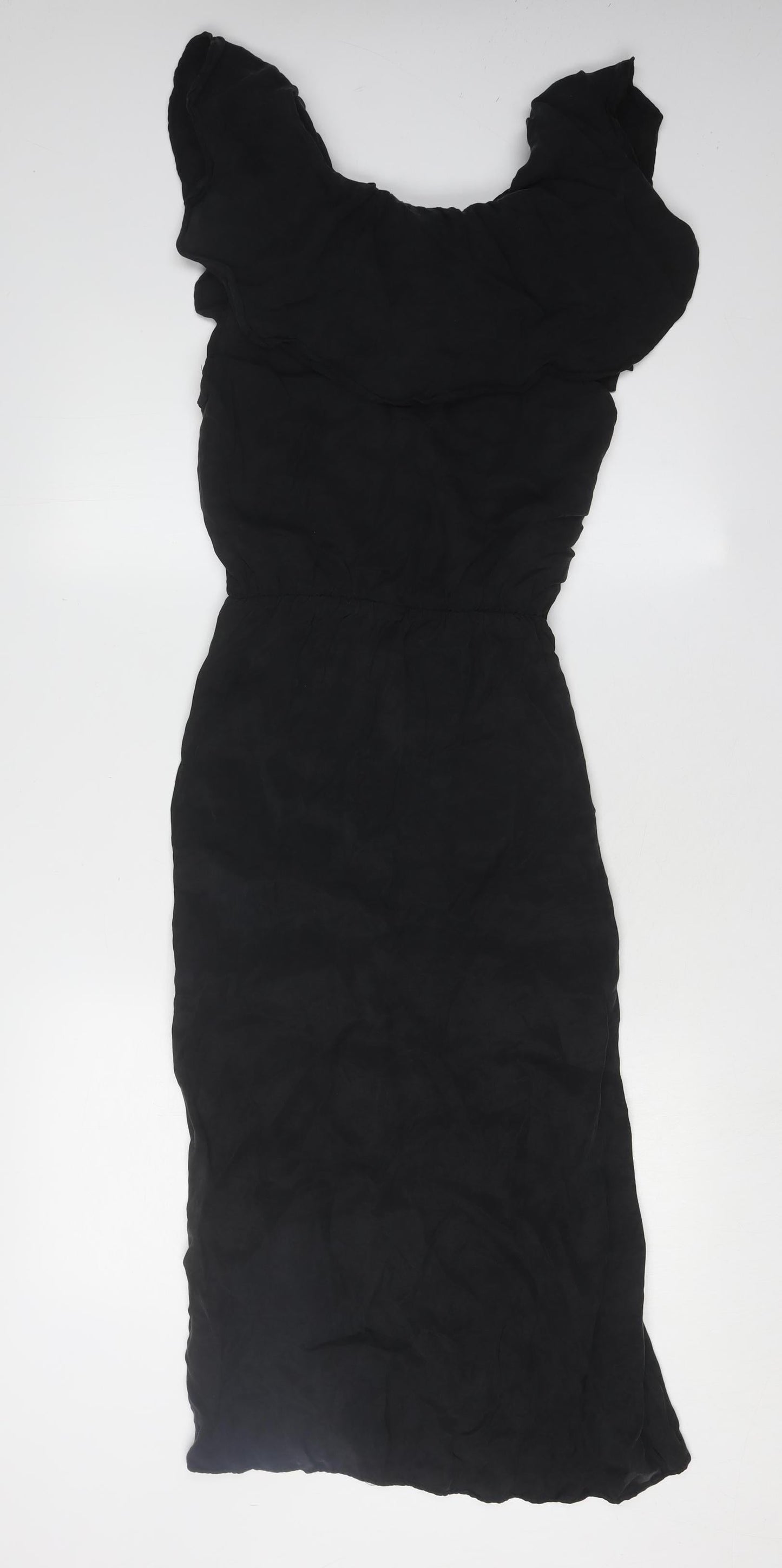 Zara Women's Black Midi Dress XS Lyocell