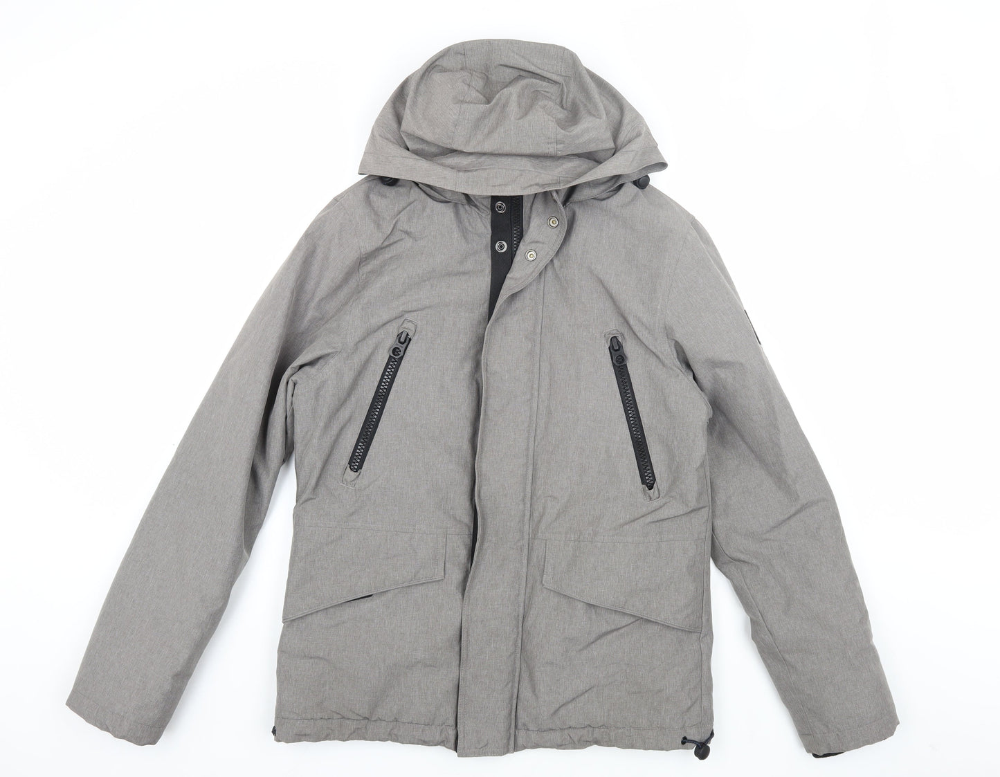 Next Mens Grey Hooded Jacket - Size S, Medium Fit
