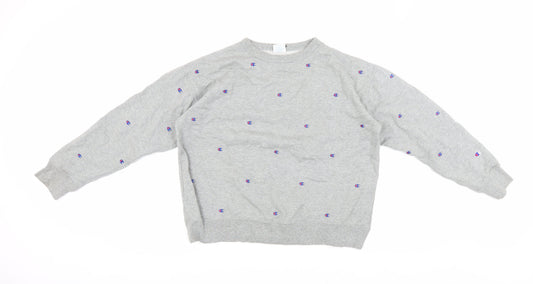 Champion Women's Grey Medium Sweatshirt with Logo Accents