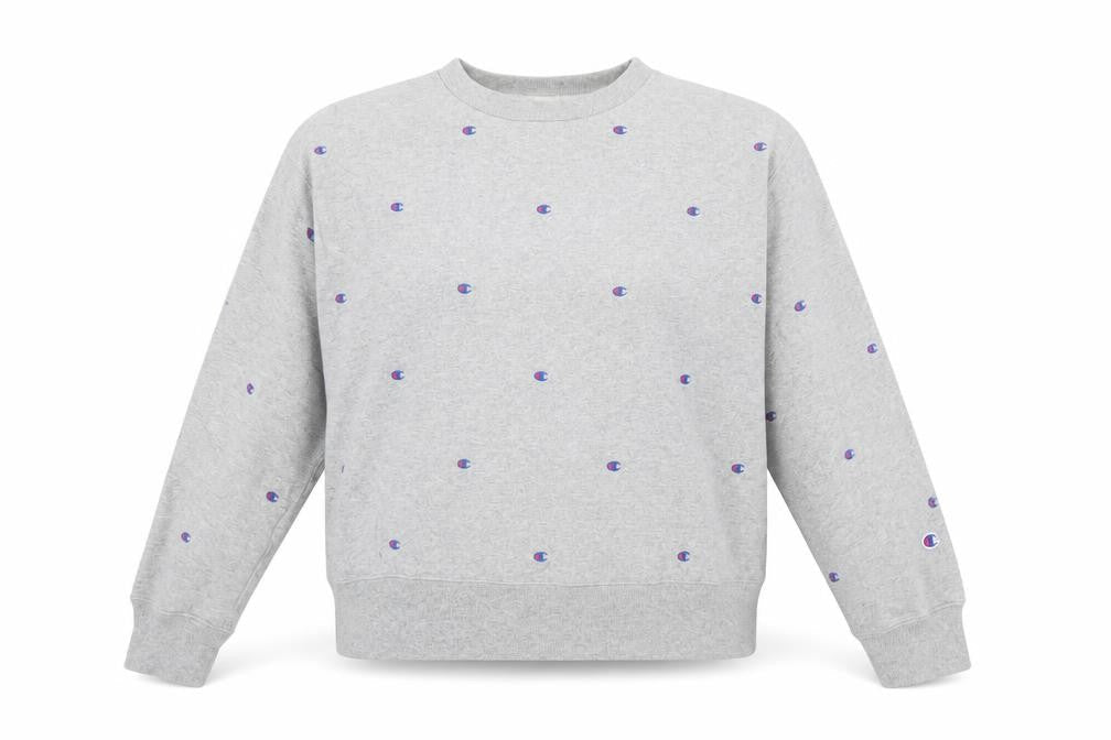 Champion Women's Grey Medium Sweatshirt with Logo Accents