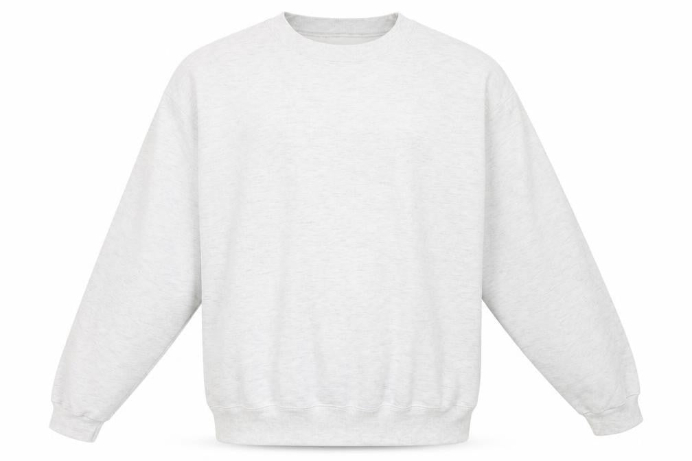 Cotton Deluxe Men's White Pullover Sweatshirt L