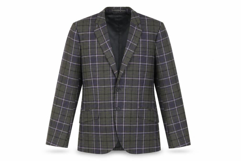 H&M Men's Multicoloured Check Blazer, Size 38