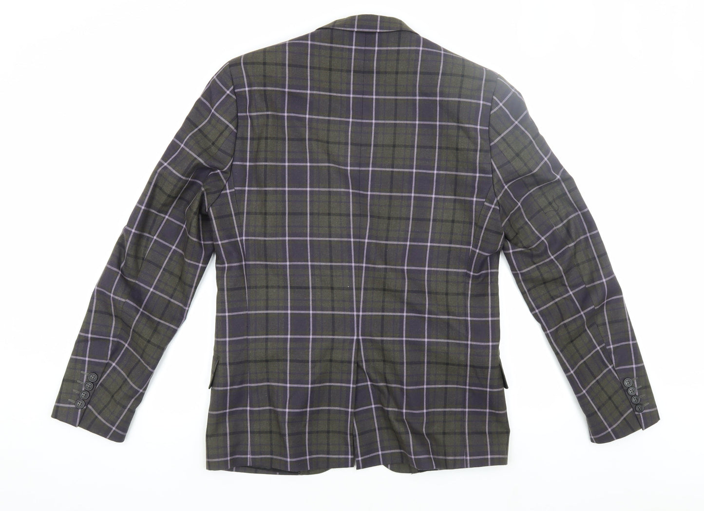H&M Men's Multicoloured Check Blazer, Size 38