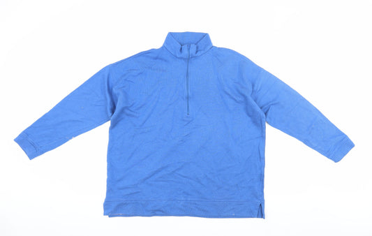 John Lewis Women's Blue Sweatshirt, Size 14, 1/4 Zip