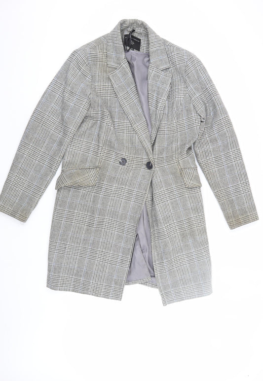 Dorothy Perkins Women's Grey Check Trench Coat Size 12