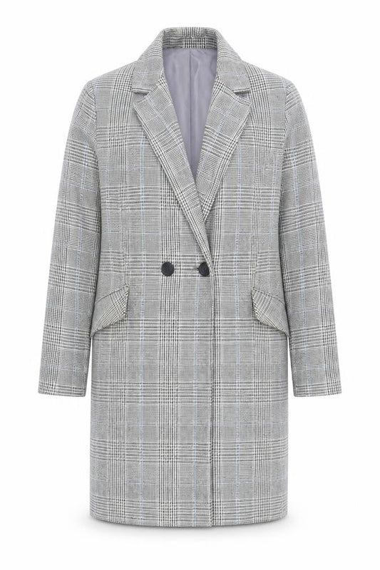 Dorothy Perkins Women's Grey Check Trench Coat Size 12
