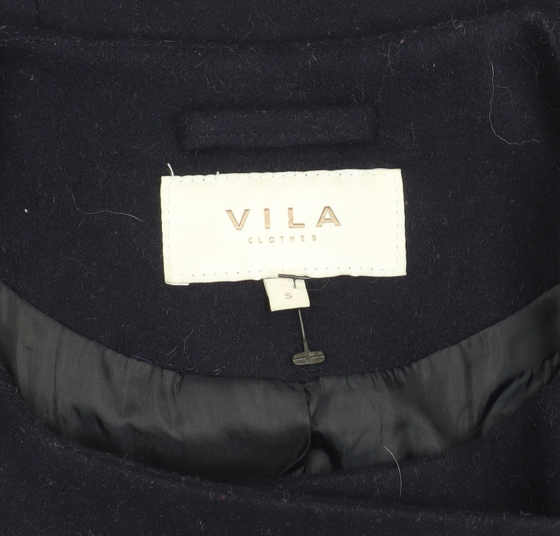 VILA Women's Black Wool Coat - Size S