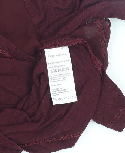 Warehouse Women's Red Long Sleeve Top, Size 8