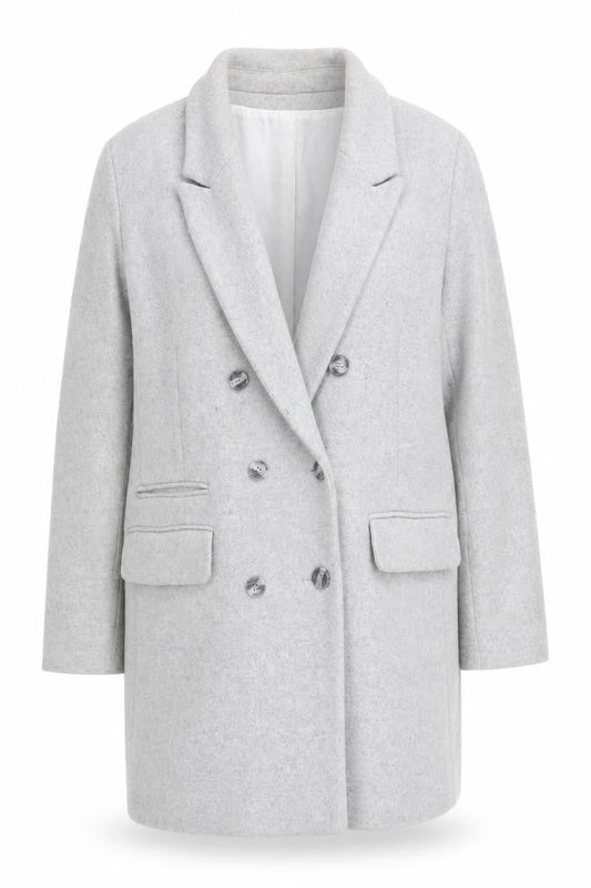 Monsoon Women's Grey Wool Blend Overcoat Size 16