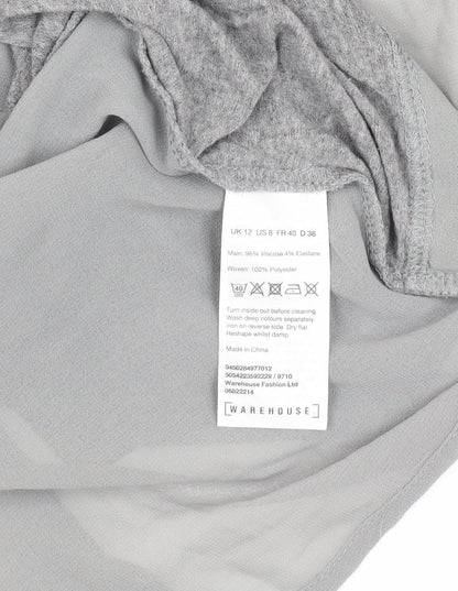 Warehouse Women's Grey Long Sleeve Top Size 12