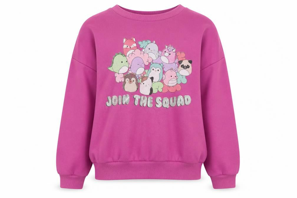 Squishmallows Girls Pink Cartoon Pullover Sweatshirt M