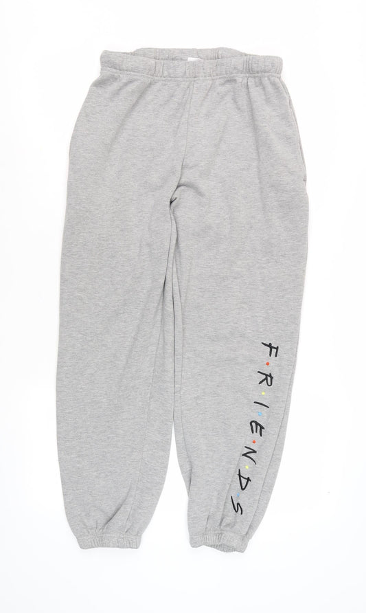 Friends Women Grey Jogger Trousers S Casual