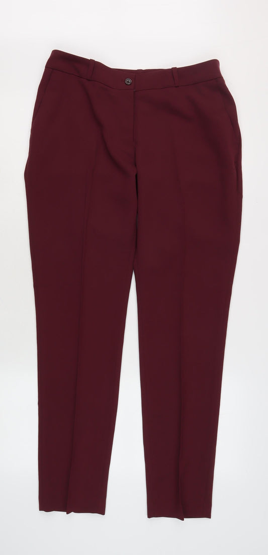 H&M Women's Red Dress Pants Size 12 - Stylish Winter Trousers