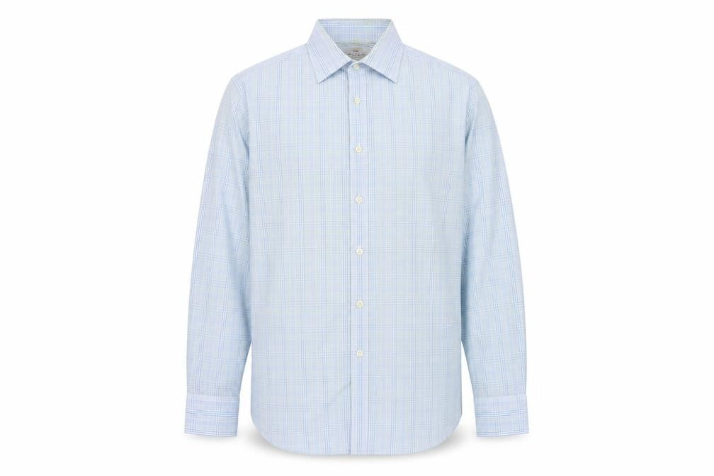 Hawes & Curtis Men's Blue Check Extra-Slim Shirt