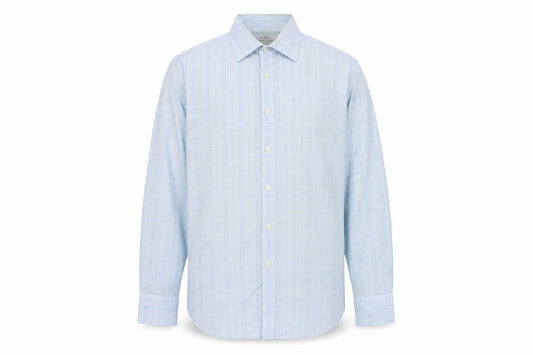 Hawes & Curtis Men's Blue Check Extra-Slim Shirt