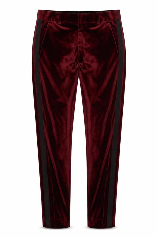 ASOS DESIGN Women's Red Velvet Trousers, Size 8, Party Ready